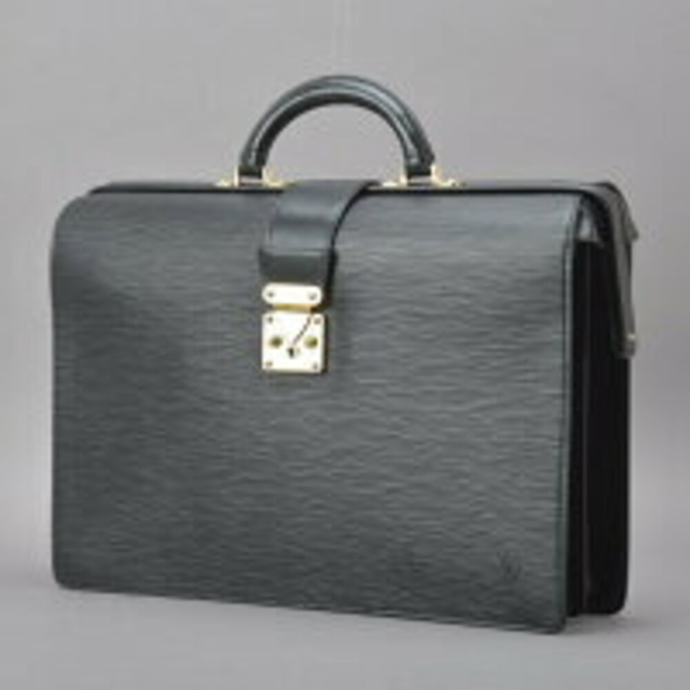 Louis Vuitton business leather Serviette Epi briefcase Fermoir lock bag ag black